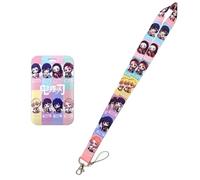 Satdflie Demon Slayer Lanyard with Card Holder Set, for Keys Straps Keychain Decorations Party Supplies, Anime Cosplay Gifts for Fans Christmas, Color 3