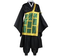 Satdflie Japanese Anime Character Uniform Geto Suguru Cosplay Costume Full Set Unisex Robe JK Kimono Outfits Christmas Anime Fans Gifts, Black, XXL