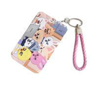 Satdflie Kpop Stray Kids Merch SKZOO Card Holder Set with Key Ring, Cartoon-Style ID Photo Card Holder Case for SKZ Fans Gifts, Color/2