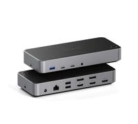 SATECHI 13-in-1 Triple Display Docking Station, 100 W PD, 4K@60 Hz | DisplayLink required, 3 HDMI, 2 DisplayPort, 2 USB-C, 3 USB-A up to 10 Gbps, Gigabit Ethernet and audio