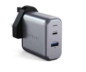 SATECHI 30W Dual Port Wall Charger Adaptor with USB-C PD & USB 3.0 Port - Compatible with iPad Air & Pro M5 M4 M3 M2, iPhone 17, 16, 15 to 12 Series and More