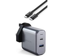 SATECHI 30W Dual Port Wall Charger and Thunderbolt 5 Cable Bundle USB C PD 240W 120Gbps Dual 8K Charging and Data Solution