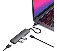 Satechi Slim Aluminum Type-C Multi-Port Adapter with USB-C Pass-Through, 4K HDMI, USB 3.0 - Compatible with 2016/2017/2018 MacBook Pro,...