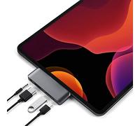 SATECHI 4-in-1 USB-C Mobile Pro Hub for iPad, Space Grey | Supports 4K@60 Hz HDMI, USB-A 3.0, 3.5 mm audio and USB-C Power Delivery, for iPad Pro/Air/Mini