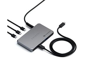 SATECHI 5-in-1 Thunderbolt 4 Slim Hub Docking Station with 8K or Dual 4K Display, 60W PD Charging, Three Thunderbolt 4 Downstream Ports and USB 3.2 Gen 2 - for MacBook Air & Pro, Laptop, PC and More