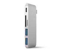 SATECHI 5-in-1 USB C Combo Hub, Multiport Adapter with 2x USB-A Data ports, MicroSD/SD Card Readers, Dongle Design - For MacBook Air & Pro M5 M4 M3, Chromebook, Surface, Windows and more - Silver