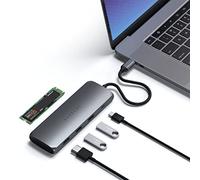 SATECHI 5-in-1 USB-C Hub Multiport Adapter with M.2 SATA SSD Enclosure, 4K@60Hz HDMI, PD 100W Charging, 2 USB-A 3.1 10Gbps Ports - for MacBook Air & Pro M5 M4, Laptops and More - Space Grey