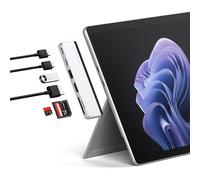 Dual USB-C Hub for Surface Pro 9, Microsoft Surface Pro 9 Docking Station with 3.2 USB-A, 4k/60Hz HDMI, USB4 Pass-through, 3.2 USB-C, UHS-I SD/TF Card