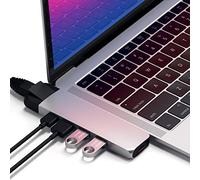SATECHI 6-in-1 Dual USB-C Pro Hub, 100 W PD, Gigabit Ethernet, Silver | Designed for MacBook Air/Pro/Neo M1/M2, 4K@30 Hz HDMI, 2 × USB-A 3.0 ports up to 5 Gbps, SD/microSD UHS-I