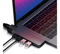 SATECHI 6-in-1 Dual USB-C Pro Hub, 100 W PD, Gigabit Ethernet, Space Grey | Designed for MacBook Air/Pro/Neo M1/M2, 4K@30 Hz HDMI, 2 × USB-A 3.0 ports up to 5 Gbps, SD/microSD UHS-I
