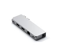 SATECHI Type-C Pro Hub Mini Adapter - USB4, USB-A Data, USB-C Data, GbE and Audio Jack - For M2/ M1 MacBook Pro/Air (Silver)