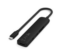 SATECHI 6-in-1 USB-C Hub Slim Plus Multiport Adaptor with HDMI 4K@60Hz, 100W USB-C PD Charging, 2x USB-A Data Ports, microSD/SD Card Readers for MacBook Air & Pro M5 M4 M3, iPad, Windows - Black