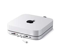 SATECHI 6-in-1 USB-C Hub Stand for Mac mini M2/M1, Silver | Not compatible with Mac mini M4, 3 USB-A and 1 USB-C up to 5 Gbps, SD/microSD readers, 3.5 mm audio