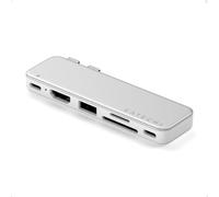 SATECHI 6 in 2 Snap USB-C Hub for MacBook Neo, 45 W PD, HDMI, Silver