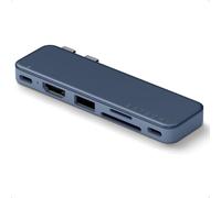 SATECHI 6-in-2 USB-C Snap Hub for MacBook Neo, 45W PD, 4K HDMI, Indigo | 4K@60Hz output, dual-connector design, USB-A & USB-C data at 5Gbps, SD/microSD readers (UHS-I) up to 104MB/s
