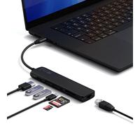 SATECHI 7-in-1 USB-C Hub Slim Plus Multiport Adapter with 4K HDMI, 100W PD Charging, 2X USB-A Data Ports, Micro/SD Card Readers for MacBook, Windows - Black