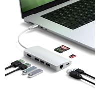 Satechi V2, ST-TCMA2S USB-C Male to HDMI, Gigabit Ethernet, 3 x USB 3.0 Ports, Micro/SD Card Readers Multiport Adapter 4.13 inch Silver