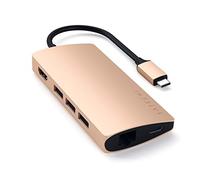 SATECHI 8-in-1 USB-C Hub Multiport Adapter V2, 4K HDMI, 115W USB C PD Charging, 3 USB-A, Ethernet, Micro/SD Card Readers, for Laptop, MacBook Pro/Air M4/M3/M2/M1, iPad, iPhone 16, Windows - Gold