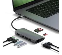 Satechi V2, ST-TCMA2M USB-C Male to HDMI Port, Gigabit Ethernet, 3 x USB 3.0 Ports, Micro/SD Card Readers Multiport Adapter 4.13 inch Space Grey
