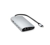 SATECHI 8-in-1 USB-C Hub Multiport Adapter V3, 8K@60Hz HDMI, 100W Charging, 4 USB Data Ports, Ethernet, SD Card Reader for Laptop, Mac/Windows, MacBook Pro & Air M4 M3 M2, iPad, Windows - Silver