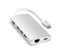 SATECHI 8-in-1 USB-C Hub V2, 115 W PD, Silver | Supports 4K@60 Hz HDMI, Gigabit Ethernet, 1 USB-A up to 10 Gbps, 2 USB-A up to 5 Gbps, SD/microSD readers
