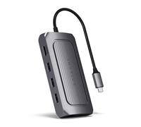 SATECHI 9-in-1 USB-C Multiport Hub, 8K HDMI, 100 W PD, Grey | Gigabit Ethernet, 3.5 mm audio jack, SD/microSD UHS-I, for MacBook, Windows PCs, iPad and more