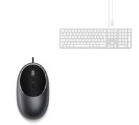 Satechi Aluminium C1 Wired USB C Mouse and Aluminium Wired USB Keyboard Bundle