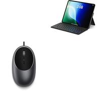 Satechi Aluminium C1 Wired USB C Mouse and OntheGo Bluetooth Keyboard (US QWERTY Layout with No £ Sign) Bundle