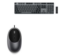 Satechi Aluminium C1 Wired USB C Mouse and Slim W3 Wired Backlit Keyboard (US QWERTY Layout with No £ Sign) Bundle