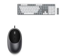 Satechi Aluminium C1 Wired USB C Mouse and SM3 Mechanical Keyboard (US QWERTY Layout with No £ Sign) Bundle