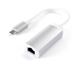 SATECHI Aluminium Type C Gigabit Ethernet Adaptor, Compact and Fast for MacBook Air & Pro M5 M4 M3, iPad Air & Pro M5 M4 M3, iPad Mini, iPhone 17, 16, 15, Surface, ThinkPad & More - Silver
