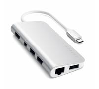 SATECHI Type-C Multimedia Adapter with 4K HDMI, Mini DP, USB-C PD, Gigabit Ethernet, USB 3.0, Micro/SD Card Slots - for M2/ M1 MacBook Pro, M2/ M1 MacBook Air (Silver)