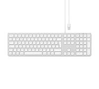 Satechi Aluminium Wired USB Keyboard British Layout with Numeric Keypad for iMac Pro, iMac, Mac Mini, MacBook Pro/Air, Windows, PC or Laptop - Silver