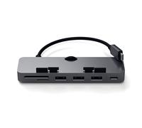 SATECHI Aluminum Type-C Clamp Hub Pro with USB-C Data Port, USB-A 3.0 Data, Micro/SD Card Reader - Compatible with 2020/2019/2017 iMac & iMac Pro, Does Not Fit 2021 iMac (Space Grey)