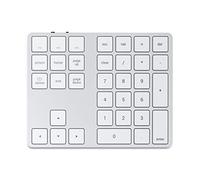 Satechi Bluetooth Extended Numeric Keypad - Slim Rechargeable 34-Key Numberpad - for M4/M2/M1 MacBook Pro/Air, M4/M2/M1 iPad Pro/Air, M2 Mac mini, iMac M1/M4 (Silver) (US-QWERTY LAYOUT)