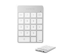 Satechi Bluetooth Numeric Keypad - Slim Aluminium Wireless 18-Key Number Pad - Portable USB-C Rechargeable Numpad for MacBook, Windows, iMac, Mac Mini, Laptops and More - Silver