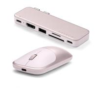 Satechi Bundle Slim EX Wireless Mouse and 6-in-2 USB-C Snap Hub (Blush) Bundle