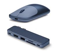 Satechi Bundle Slim EX Wireless Mouse and 6-in-2 USB-C Snap Hub (Indigo) Bundle