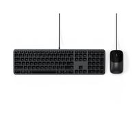 SATECHI Combo Wired Keyboard & Mouse Slim CLX3, US QWERTY, Space Grey | English layout, cross-platform, compact desktop design, for Mac, Windows and PC setups