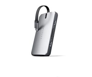 SATECHI Docking Station 9-in-1, USB-C Hub Multiport Adaptor, 4K@60Hz HDMI, 100W USBC PD Charging, USB-C Data, 2x USB-A, Gigabit Ethernet, Micro/SD, VGA, for MacBook Pro & Air, Windows - Space Grey