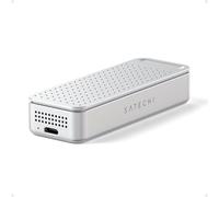 SATECHI DotDisk™ 80Gbps M.2 NVMe SSD Enclosure, High-Speed Aluminium Enclosure with Ultra-Fast Data Transfer, Active Cooling Design for Modern Workspaces, Silver