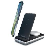 SATECHI Duo Wireless Charger Stand & 10000 mah Power Bank - Portable Charger Power Bank - 3 in 1 Wireless Charging Stand - for iPhone 16/15/14/13/12/11/X, AirPods Pro & AirPods Gen 3/2, M2/M1 iPad