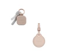 SATECHI FindAll Smart Luggage Tag with Apple Find My TSA Friendly Airport Tracking and FindAll Keychain Wireless Rechargeable Location Tracker with Left Behind Alerts Desert Rose Bundle