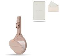 SATECHI FindAll Smart Luggage Tag with Apple Find My TSA Friendly Airport Tracking and FindAll Wallet Card with Left Behind Alerts Wireless Rechargeable Desert Rose and Sand Bundle