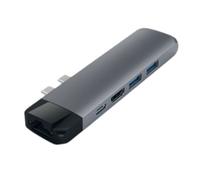 Satechi Hub USB Aluminum with Ethernet and HDMI 4K, Charcoal-grey