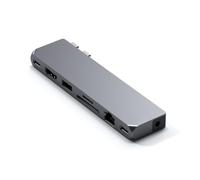 SATECHI Hub USB C 8-in-2 Pro Max, Dual USB-C Connector, 40Gbps, Grey | Designed for MacBook Air/Pro/Neo, Gigabit Ethernet, 4K@60Hz HDMI, USB-C/USB-A 5Gbps, SD/microSD readers & audio jack