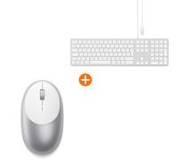 Satechi M1 Wireless Bluetooth Mouse and Aluminium Wired USB Keyboard Bundle