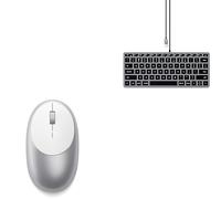 Satechi M1 Wireless Bluetooth Mouse and Satechi Slim W1 Wired Keyboard (US QWERTY Layout with No £ Sign) Bundle