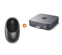 Satechi M1 Wireless Bluetooth Mouse Space Gray USB C Aluminium Stand and Hub for Mac mini M2 M1 Bundle