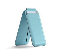 Satechi Magnetic Magsafe Wallet, Double Flap Stand Card Holder, 4 Slots with Front NFC Pass-Through, Adjustable Phone Attachment for iPhone 17, 16, 15 to 12, Travel Accessory, Light Blue